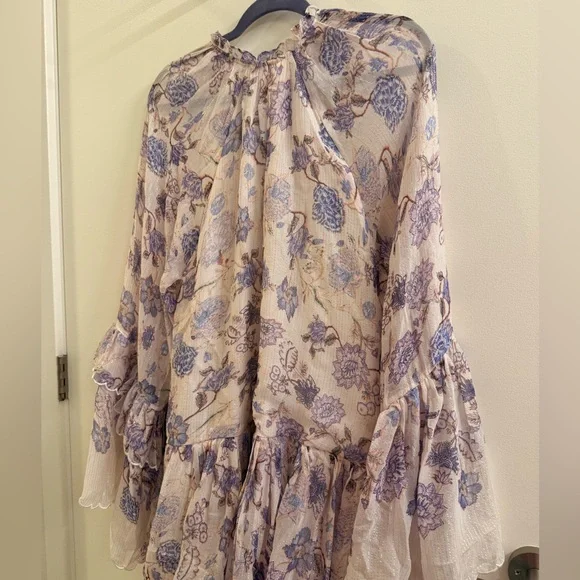 Floral Maxi Dress in Purple and Cream - Picture 13 of 15